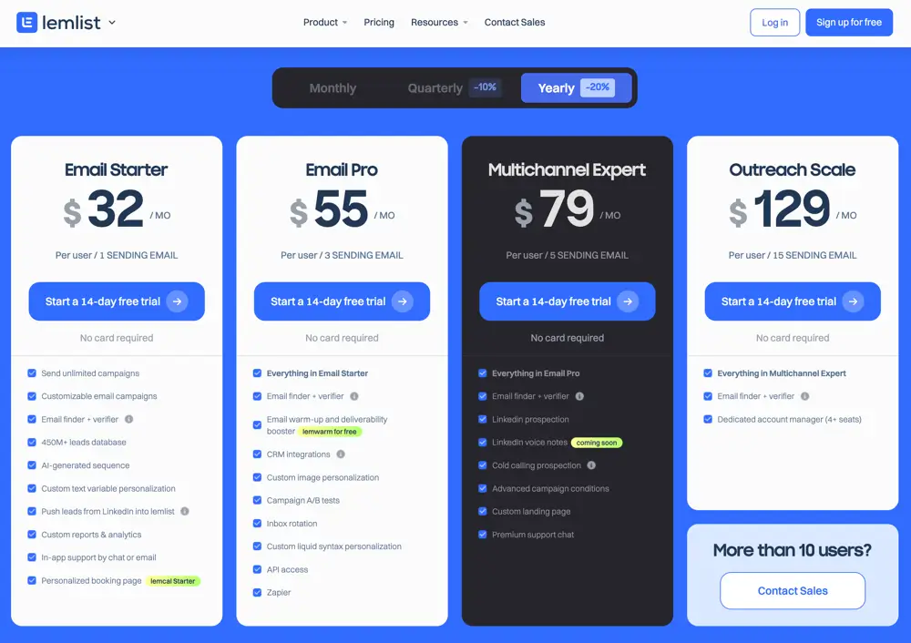 Lemlist Pricing Lemlist Pricing